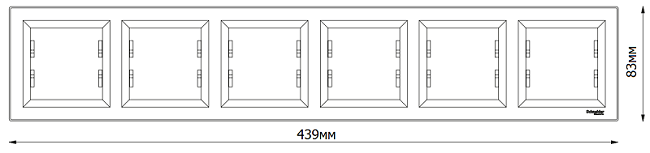 Габаритные размеры вертикальной шестирной рамки Шнайдер Электрик Асфора